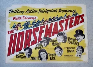 Vintage Walt Disney poster The Horsemasters Original UK Quad Poster 1961 - Picture 1 of 10