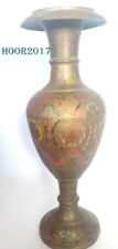 Antique Big Vase  Solid  India Brass  Hand Made Paint  post 1940 Beautiful Item