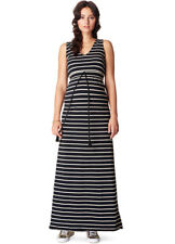 NEW - Noppies - Mila Maxi Dress in Black Stripes - Maxi Maternity Dress