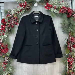 Target Coat Size 10 Women’s Black Single Breasted Peacoat Jacket - Picture 1 of 15