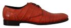 Dolce&Gabbana Men Orange Derby Shoes 100% Leather Crocodile Skin Lace Up Booties