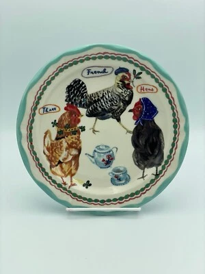 NEW Anthropologie Nathalie Lete 12 Days of Christmas Plate 3 French Hens RARE!