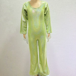 Kids Girl Boys Disco Bodysuit Catsuit Retro Jumpsuit Costume Fancy Dress Flared - Picture 1 of 21