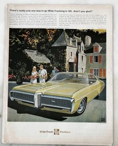 1968 magazine ad for Pontiac - Go Wide Tracking in '68, Gran Prix, tennis player - Picture 1 of 1