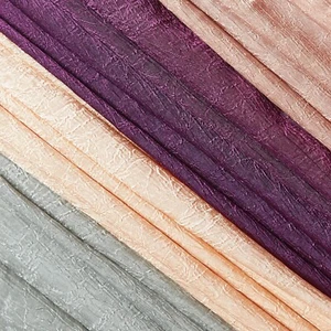 Shiny Shimmer Crinkle Satin Polyester 100 GSM Lightweight Fabric By The Yard - Picture 1 of 16