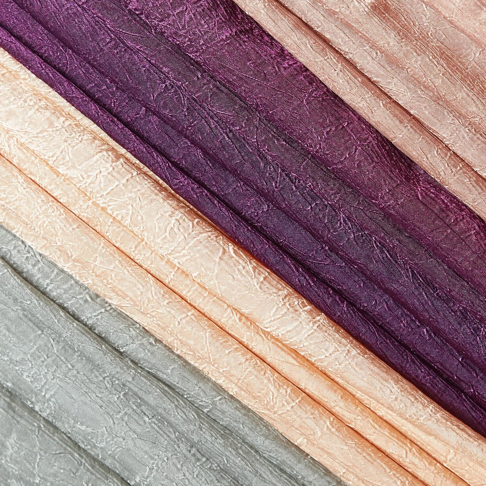 Shiny Shimmer Crinkle Satin Polyester 100 GSM Lightweight Fabric By The Yard - Image 1 of 1