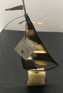 Mario Jason Originals Brass Sail Boat Sculpture on Onyx Base - Signed - Picture 1 of 7