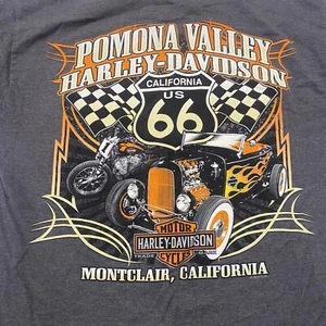 HARLEY DAVIDSON TEE M Grey Pomona Valley Montclair Original Route 66 Hot rod - Picture 1 of 9