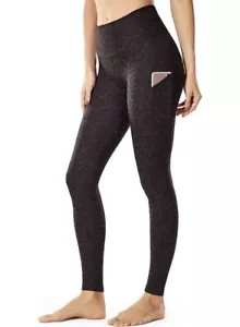 Women's High Waisted Leggings with Pockets Light Fleece Yoga Pants Full Length S - Picture 1 of 3