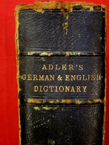1872 ADLERS DEUTSCH & ENGLISCHES WÖRTERBUCH / LEDER - Bild 1 von 11