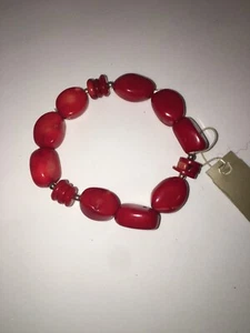 Barse Sterling Silver and RED Gemstone Bracelet NEW - Picture 1 of 4