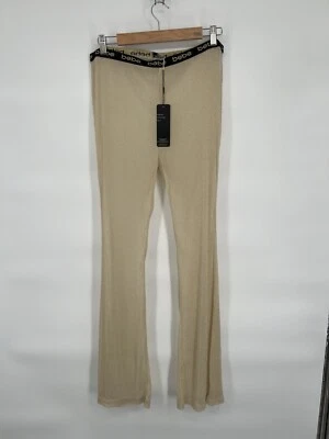 Pantalones BEBE Dorado Luxe Beige Transparente Playa Piscina Cubrir Tulum Para Mujer Talla XL NUEVOS CON ETIQUETAS Foto 1 de 4