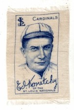 1910 - 1911 S74 Silks Ed Konetchy - St. Louis Cardinals, Excellent Condition