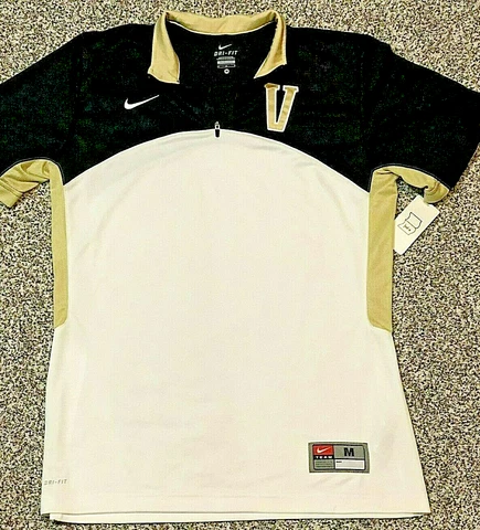 Women's Vanderbilt Basketball Polo Top Shirt Size Medium NCAA NWT Quarter Zip SS Cover
