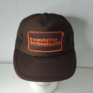 VTG Foundation Technologies Construction Company Patch Snapback Hat Trucker Cap - Picture 1 of 9