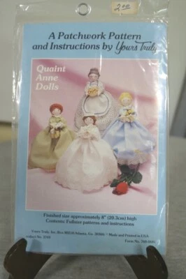 NEW Vintage Yours Truly Patchwork Pattern 9"  "Quaint Anne Dolls" #3749 USA Made - Image 1 of 3
