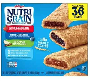 Paquete de Variedad de Barras Nutri-Grain 1.3 OZ, 36 paquetes Fresa Arándano Manzana Canela - Imagen 1 de 6