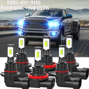 For 2016-2018 Dodge RAM 1500 2500 3500 Led Headlight Hi/Lo+Fog light 8000K Bulbs - Picture 1 of 12