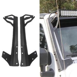 2pcs For Jeep Wrangler JK 2007-2017 52inch Straight Light Bar Windshield Bracket - Picture 1 of 11