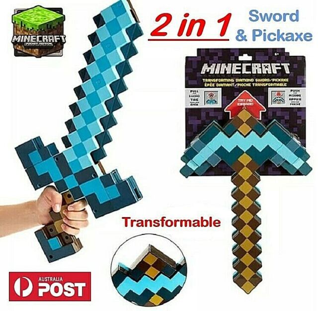 Minecraft Disfraz Espada y Pico de Diamante Transformable : :  Juguetes y Juegos