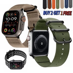 Nylon iWatch Band Strap for Apple Watch Ultra Series 10 9 8 7 6 SE 42/45/46/49mm - Picture 1 of 19