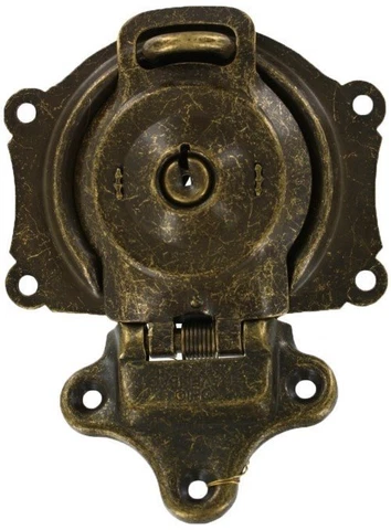 Antique Brass Trunk Lock with Keys patina chest steamer old vintage rustic new Cover
