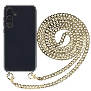 Do Samsung Galaxy A55 Etui na telefon do zawieszenia Sznurek Torba Metal Łańcuszek Złote - Zdjęcie 1 z 7