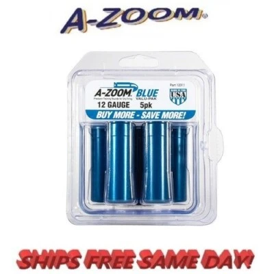 A-ZOOM Action Proving Dummy Round Snap Cap, 12GA Blue, 5 Pack NEW! # 12311 - Image 1 of 3