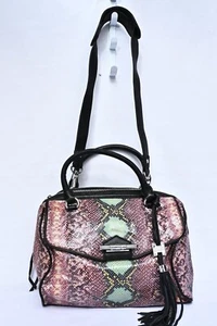 Aimee Kestenberg Leather Black Pink Teal Snake Cross Body Handbag Women's Purse - Picture 1 of 10