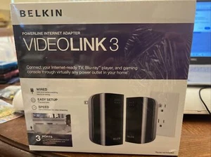 NEW Belkin VIDEOLINK 3 Powerline Internet Adapter SEALED - Picture 1 of 3