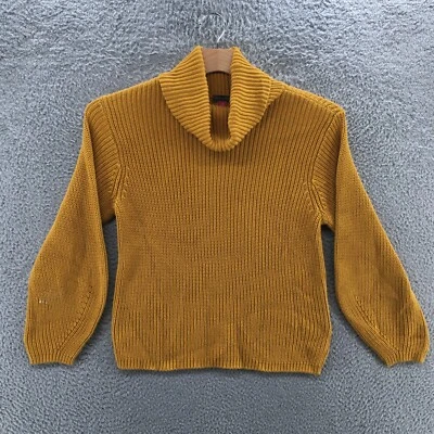 Suéter Vince Camuto Para Mujer XS Algodón Mostaza Tejido Cuello Tortuga Manga Larga Foto 1 de 4