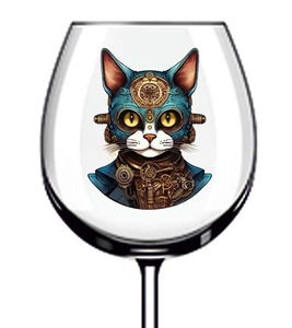 12x Colourful Steampunk Sugar Skull Vinyl Sticker Decal Tumbler Wine Glass Car - Picture 1 of 3