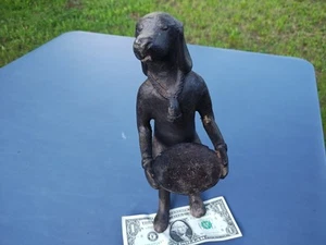 Vintage Bronze Dog Butler Holding Tray 11" - Picture 1 of 13