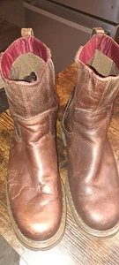 Mens Dr. Martens Boot Luke Rigger Pull On Leather Brown Work Rugged Size 12M - Picture 1 of 12