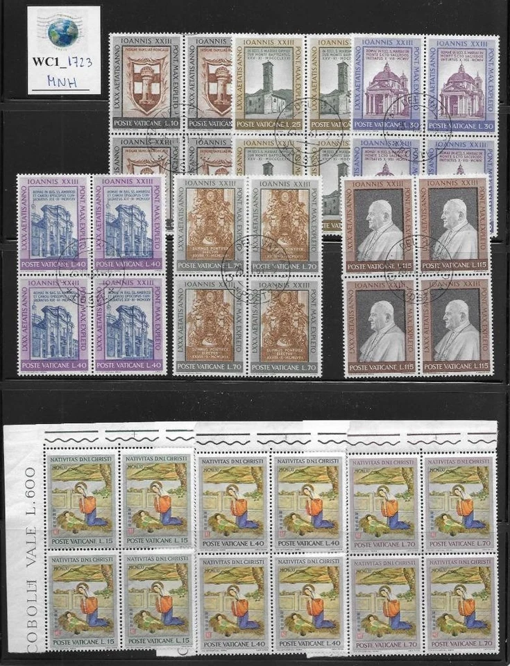 WC1_1723 VATICAN. Blocks of 1961-1962 sets. MNH	(some w. CTO cancellation) - Image 1 of 1