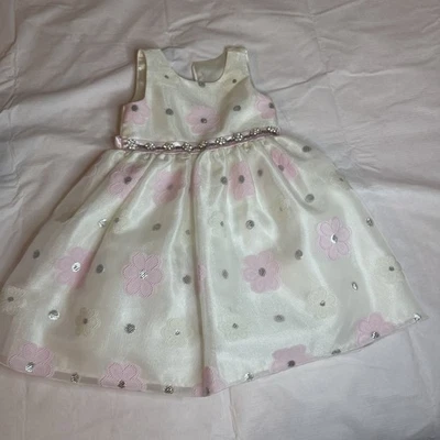 Vestido de Fiesta Formal Princesa Americana Niñas Blanco Rosa Floral Ocasión Especial 2T Foto 1 de 4