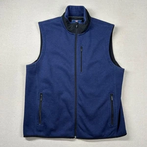 Vineyard Vines Vest Mens L Full Zip Fleece Preppy Navy Blue Sleeveless Layer - Picture 1 of 7