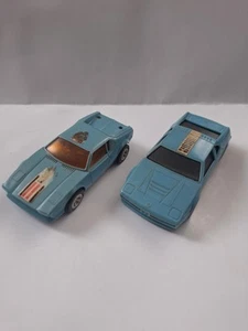 Lote de dos coches de plástico azul vintage CSSR De Tomaso Pantera + BMW M1 - Igra 1/45 - Imagen 1 de 6