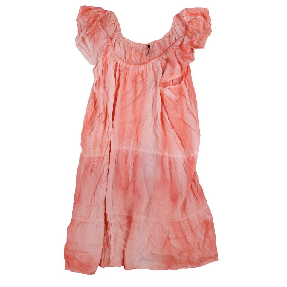 Raviya Plus Size Pigment-Wash Off-The-Shoulder Cover-Up Color Coral Size 1X