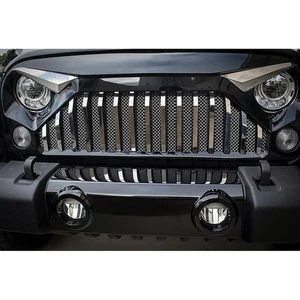 Front Lower Mesh Grille Overlay for 07-18 Wrangler w/Gladiator Grille[Polished] - Picture 1 of 5
