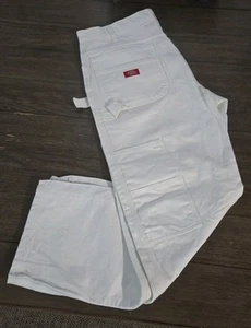 Dickies Pants Men's White Painter Carpenter Work Wear Cotton Gorp Size 36x30 - Picture 1 of 23