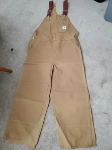 Vintage Carhartt 1985 Brown Duck Bib Overalls 6FB Größe 38x30 Neu mit Etikett - Bild 1 von 18