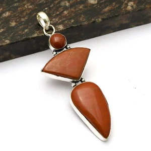 Red Jasper Carnelian Gemstone Handmade Pendant Jewelry For Women 3.52" AP-50399 - Picture 1 of 1