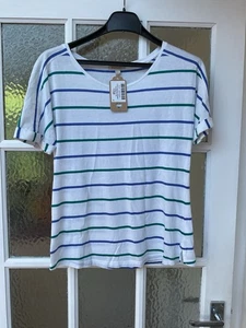 Barbour Striped Ladies T Shirt Size 10 New With Tags - Picture 1 of 15