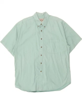 EDDIE BAUER Mens Short Sleeve Shirt Large Turquoise Cotton BF07 - Image 1 of 4