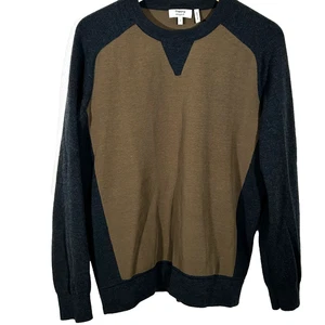 Theory Project Men's Sweater Size Small Gray Tan Merino Wool Cotton Excellent - Picture 1 of 8