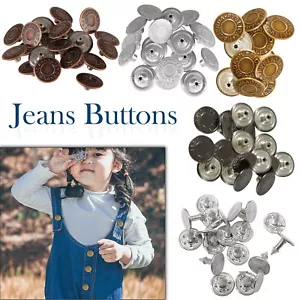 14/19/25mm Jeans Botones Martillo en Denim Repuesto Hágalo Usted Mismo Chaqueta Pantalones Abrigo - Imagen 1 de 31