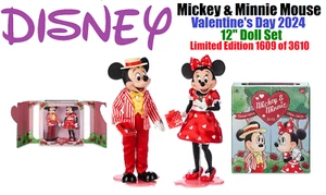 2024 DISNEY MICKEY & MINNIE MOUSE VALENTINE’S DAY 12” DOLL SET LIMITED EDITION - Picture 1 of 24