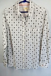 Maeve by Anthropologie Clip Dot Size 14 Long Sleeve Button Down Dress Casual - Picture 1 of 9