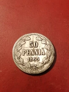 Finnland * 50 Penniä 1865 Silber * guter Zustand... - Bild 1 von 2